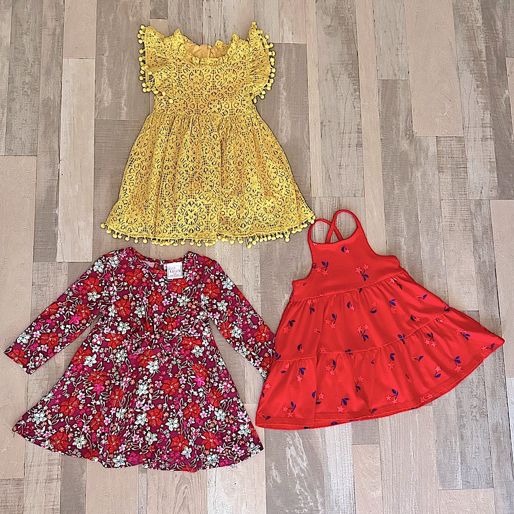 Cat & Jack Baby Girl Dresses Bundle 18 Months Fall